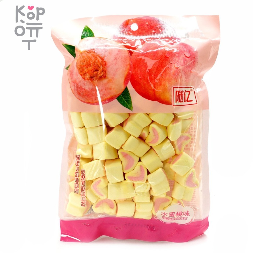 Маршмеллоу Suiyi Персиковое сердечко, 138гр., купить с доставкой на дом фото 1 — Корейские товары для всей семьи(КорОпт)