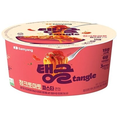 Лапша сублимированная SamYang TANGLE Chunky Tomato Pasta - фетучини в корейском стиле с томатным соусом, 105гр.
