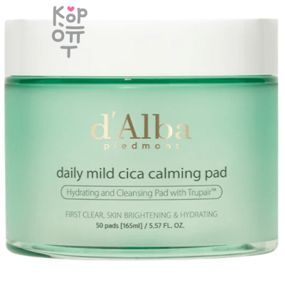 D`Alba Daily Mild Cica Calming Pad - Пэды для лица успокаивающие на основе экстрактов центеллы кислот белого трюфеля 165 мл