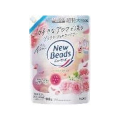 KAO New Beads — жидкое средство для стирки с кондиционером, аромат розы и магнолии, сменная упаковка, 900 грамм