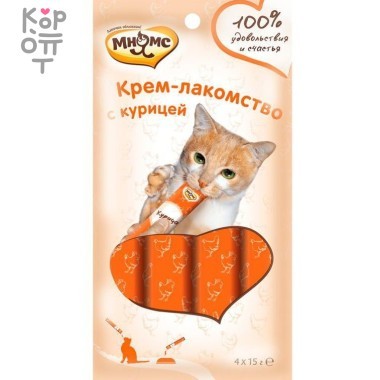 Мнямс Крем-лакомство для кошек с курицей 15 г х 4 шт. — Корейские товары для всей семьи(КорОпт)