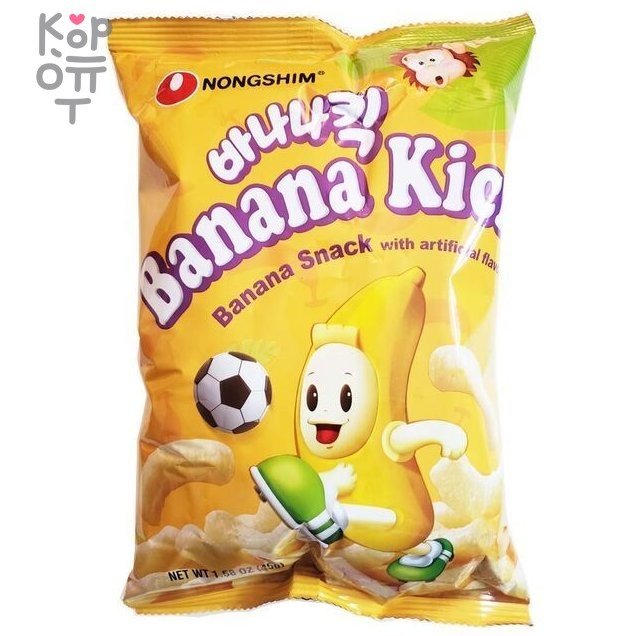 Чипсы NongShim "Нонг Шим" NongShim Banana Kick со вкусом банана 45гр., купить с доставкой на дом фото 1 &mdash; Корейские товары для всей семьи(КорОпт)