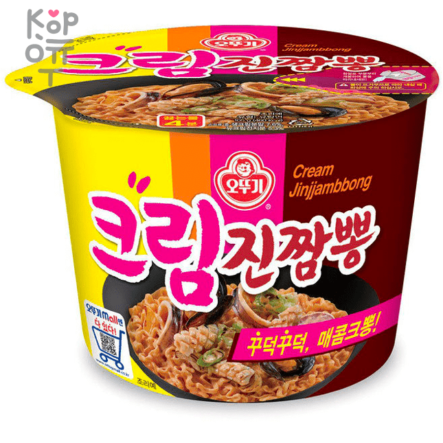 OTTOGI Cream Jin Jjambbong Ramen - Лапша со вкусом Морепродуктов (сливочный) 105гр., купить с доставкой на дом фото 1 &mdash; Корейские товары для всей семьи(КорОпт)
