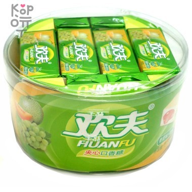 Жевательная резинка Huanfu Ban De Bao Дыня и Зеленый Виноград — Корейские товары для всей семьи(КорОпт)