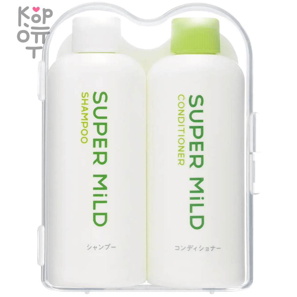 SHISEIDO Super Mild Shampoo & Conditioner A - Мягкий шампунь и кондиционер для волос с ароматом трав 50мл.*2шт., купить с доставкой на дом фото 1 — Корейские товары для всей семьи(КорОпт)