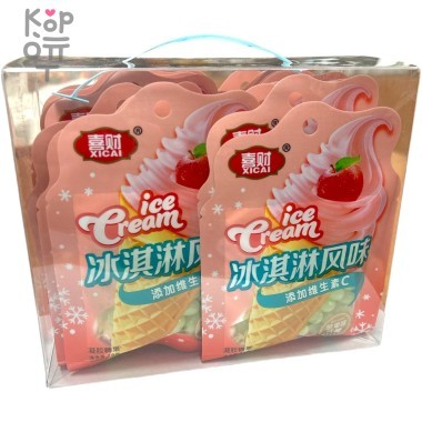 Драже Xicai Ice Cream Карамель с фруктовой начинкой с желе со вкусом Яблока и витамином С — Корейские товары для всей семьи(КорОпт)