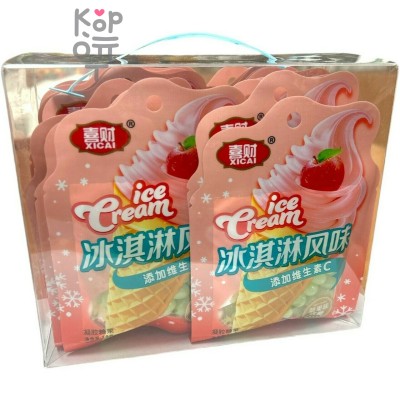 Драже Xicai Ice Cream Карамель с фруктовой начинкой с желе со вкусом Яблока и витамином С