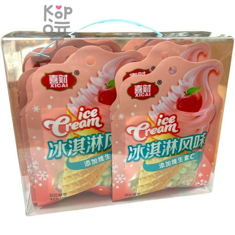 Драже Xicai Ice Cream Карамель с фруктовой начинкой с желе со вкусом Яблока и витамином С