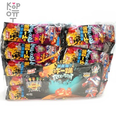 Леденец с фруктовым вкусом Trick or Treat Skeleton Череп на палочке-скелете, лента на подвеске — Корейские товары для всей семьи(КорОпт)