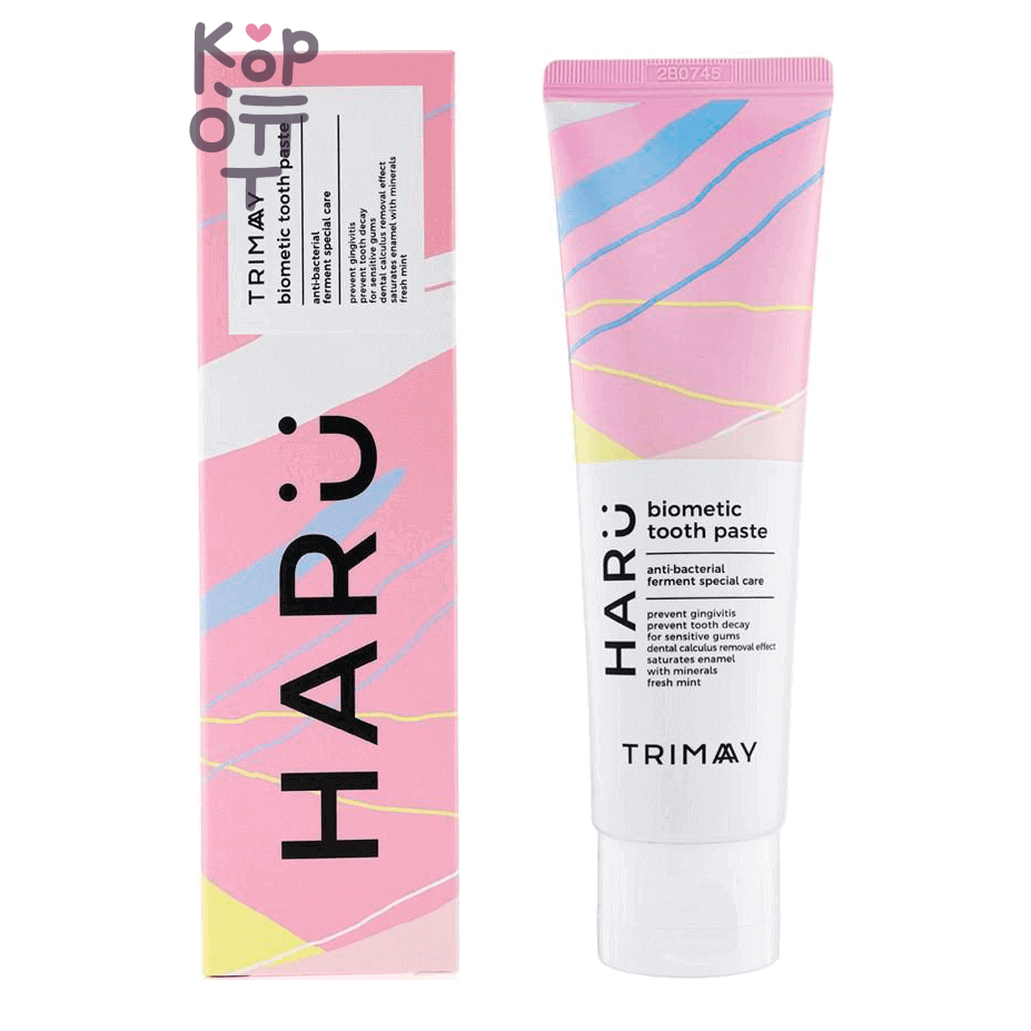 Trimay — Haru Biometic Toothpaste — Реминерализующая зубная паста с ферментированным комплексом, 120 мл