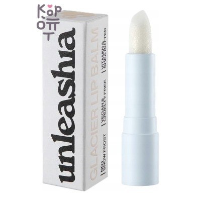 UNLEASHIA Glacier Vegan Lip Balm — Snow Frost / Blue Lagoon, кристальный бальзам для губ с блёстками, 3,3 г