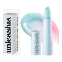 UNLEASHIA Glacier Vegan Lip Balm — Snow Frost / Blue Lagoon, кристальный бальзам для губ с блёстками, 3,3 г