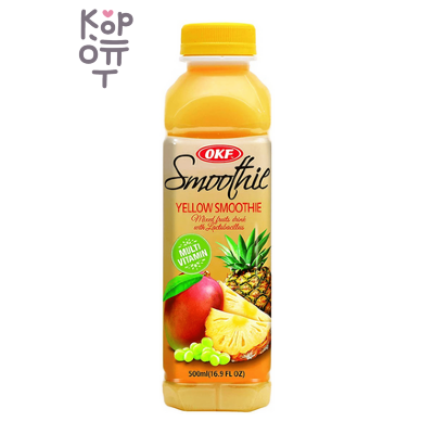 OKF Smoothie YELLOW - Напиток смузи, ананас, манго, виноград, 500 мл