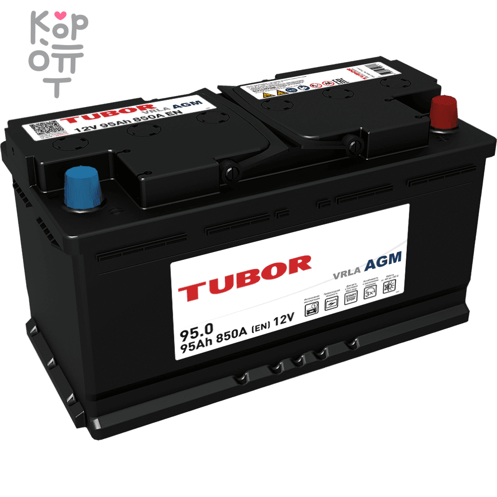 Аккумулятор TUBOR AGM 6СТ-95.0 VRLA, 95A, L5, ( L )
