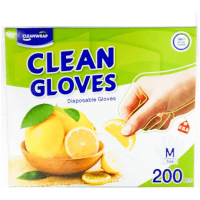 Clean Wrap Disposable Gloves - Перчатки одноразовые полиэтиленовые (тонкие, размер М) 22,5 х 28 см.