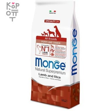 Monge Dog Speciality Puppy&amp;Junior корм для щенков всех пород с ягненком и рисом 12 кг — Корейские товары для всей семьи(КорОпт)