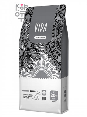 VIDA Professional High Premium Сухой корм для взрослых собак средних и крупных пород из лосося и рыбы с овощами, 20 кг