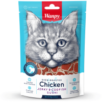 Лакомство Wanpy Cat «суши» из курицы с треской, для кошек, 80гр.