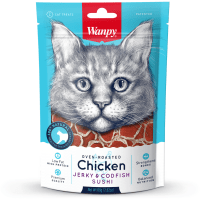 Лакомство Wanpy Cat «суши» из курицы с треской, для кошек, 80 г