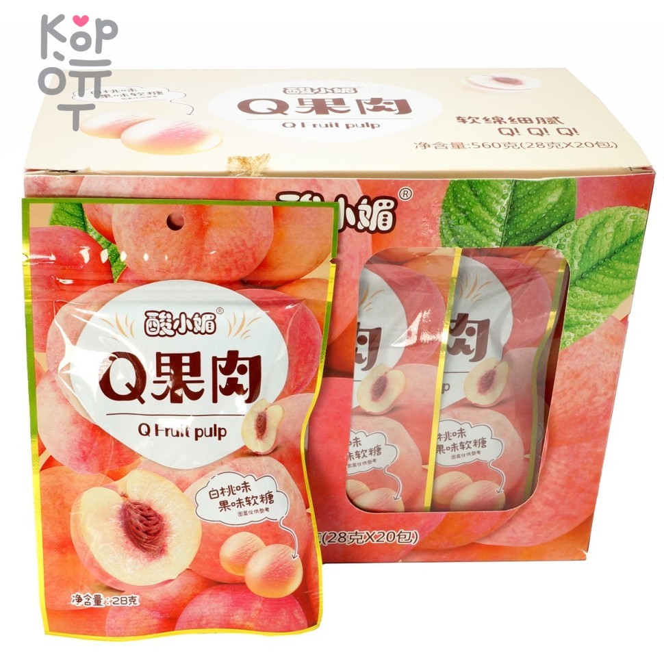 Жевательные конфеты Dongxu Fruit Pulp Фруктовая помадка со вкусом белого Персика, купить с доставкой на дом фото 1 — Корейские товары для всей семьи(КорОпт)