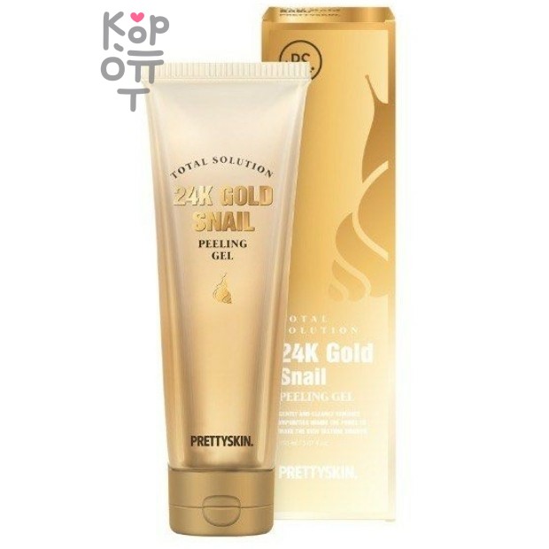 PrettySkin Gel Peeling Total Solution 24K Gold Snail - Гель пилинг для лица с 150 гр