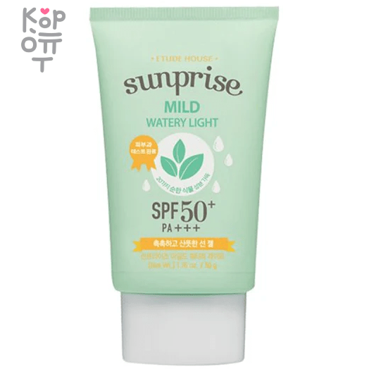 Etude Sunprise Mild Watery Light SPF 50+/PA++++ - Лёгкий солнцезащитный крем для кожи 50гр., купить с доставкой на дом фото 1 — Корейские товары для всей семьи(КорОпт)