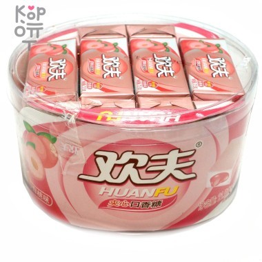 Жевательная резинка Huanfu Ban De Bao Персик — Корейские товары для всей семьи(КорОпт)
