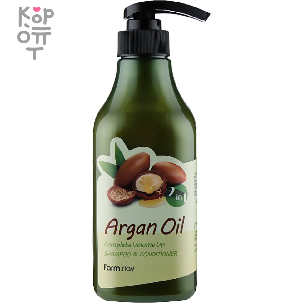 Farm Stay Argan Oil Complete Volume Up Shampoo & Conditioner - Шампунь-кондиционер с аргановым маслом для окрашенных волос 530мл.  фото 1 &mdash; Корейские товары для всей семьи(КорОпт)