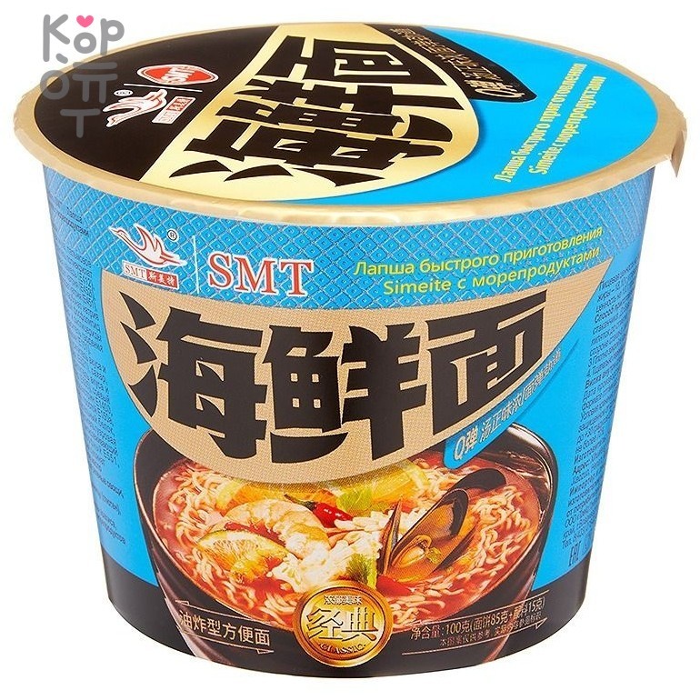 Siyuan - Лапша быстрого приготовления Simeite с морепродуктами 100гр. 1/12, купить с доставкой на дом фото 1 &mdash; Корейские товары для всей семьи(КорОпт)