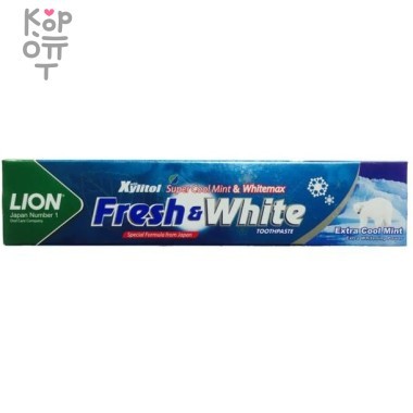 LION Fresh &amp; White Extra Cool Mint - Зубная паста - мятная прохлада, 160гр. — Корейские товары для всей семьи(КорОпт)