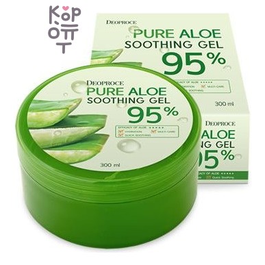Deoproce Pure Aloe Soothing Gel 95% - Многофункциональный гель Алоэ 95% для лица и тела, 300 мл