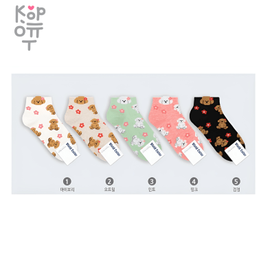 Vivid Color - Носки женские короткие Toy Poodle, размер 23-25см., 1 пара. — Корейские товары для всей семьи(КорОпт)