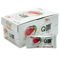 Ириска мягкая Q Chew Premium Йогуртовая со вкусом Белого Персика 168гр.