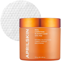AprilSkin Real Carrotene Clarifying Clear Vita Pad - Успокатвающие пилинг-пады с Каротином и Ниацинамидом 135мл.