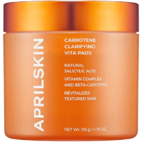 AprilSkin Real Carrotene Clarifying Clear Vita Pad - Успокатвающие пилинг-пады с Каротином и Ниацинамидом 135мл.