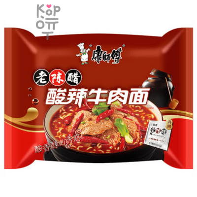 Лапша быстрого приготовления Kang Shi Fu, говядина в кисло остром-соусе, мягкая упаковка, 111гр.