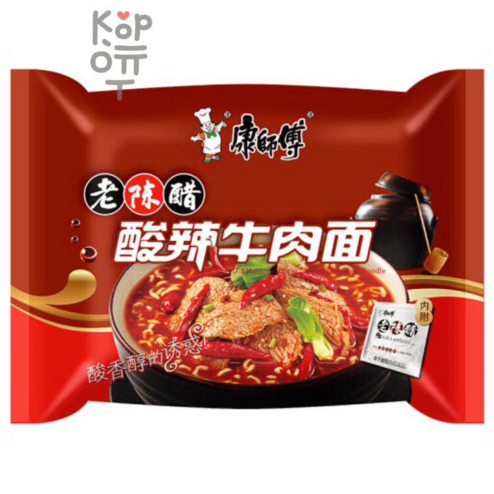 Лапша быстрого приготовления Kang Shi Fu, говядина в кисло остром-соусе, мягкая упаковка, 111гр.