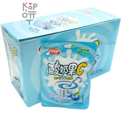 Конфеты VC Yogurt Fruit C - Газированная Йогуртовая помадка с витамином С и вкусом Черники