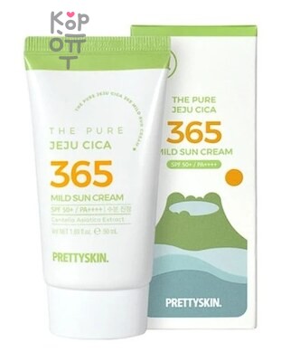 PrettySkin The Pure Jeju Cica 365 Mild Sun Cream - Крем для лица солнцезащитный успокаивающий 50 мл