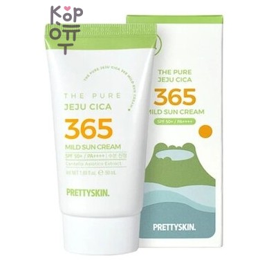 PrettySkin The Pure Jeju Cica 365 Mild Sun Cream - Крем для лица солнцезащитный успокаивающий, 50 мл