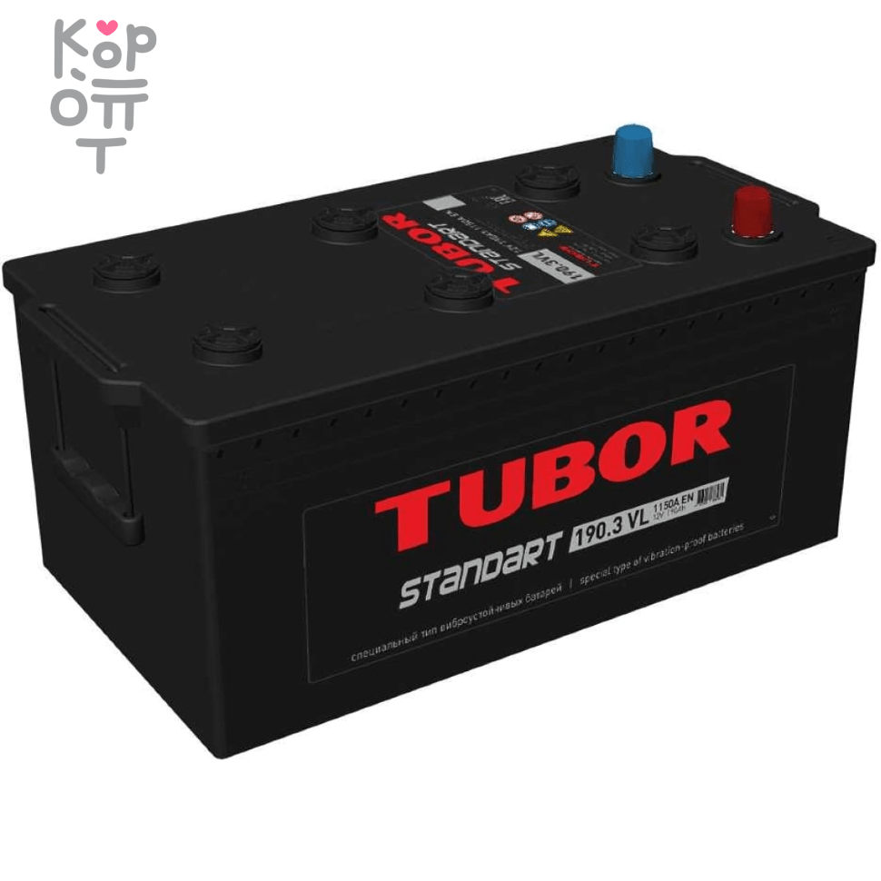 Аккумулятор TUBOR STANDART 6СТ-190.3 VL, 190A, B type ( L )