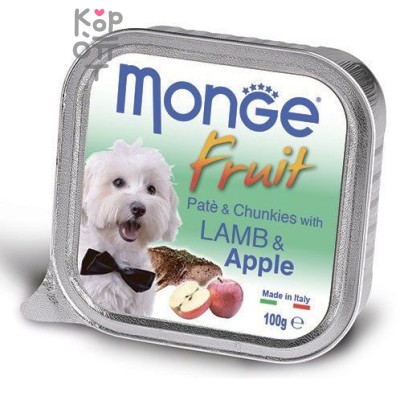 Monge Dog Fruit консервы для собак ягненок с яблоком 100г