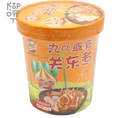 Лапша быстрого приготовления из морепродуктов, классический пряный вкус, оранжевая, Haixin Guandong, 163гр. &mdash; Корейские товары для всей семьи(КорОпт)