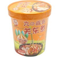 Лапша быстрого приготовления из морепродуктов, классический пряный вкус, оранжевая, Haixin Guandong, 163гр.
