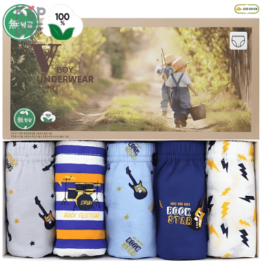 V KIDS Трусы - плавки для мальчиков Rockstar, упаковка 5шт., Ю.Корея.  — Корейские товары для всей семьи(КорОпт)