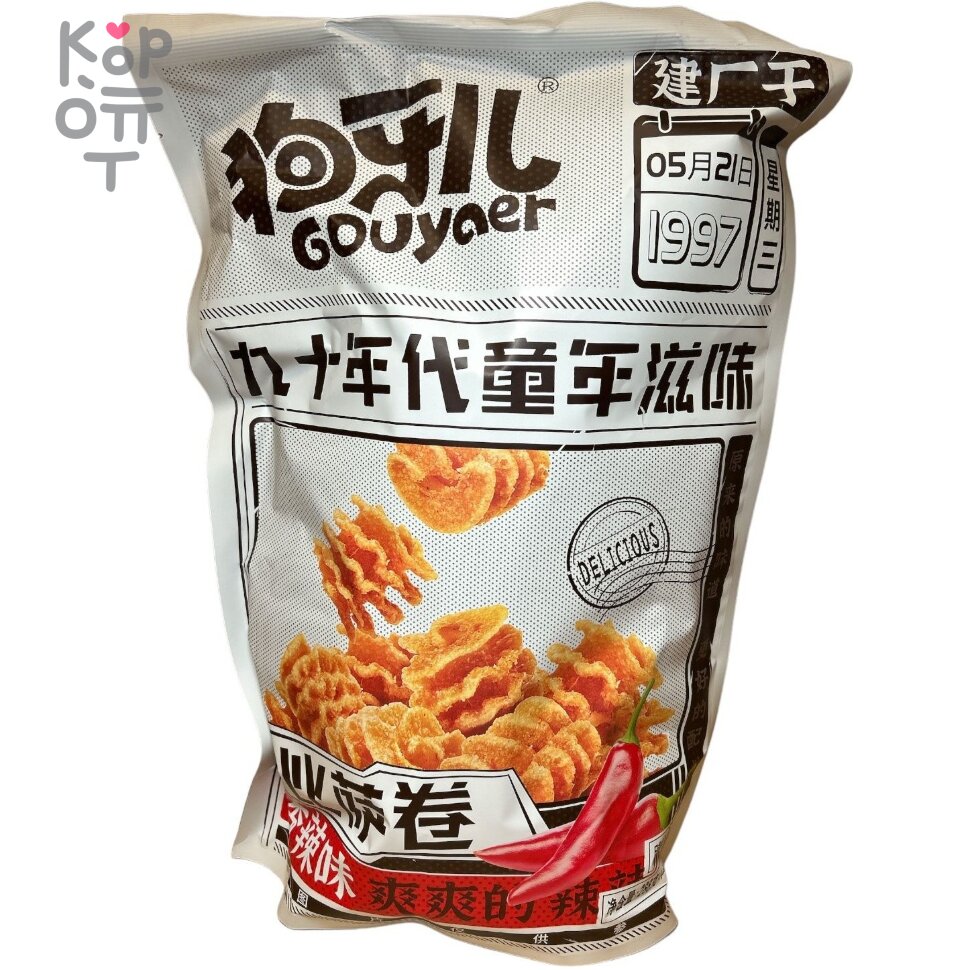 GOUYAer Pizza Rolls Чипсы Пицца Ролл Спайси рифленые со вкусом перца, 288гр., купить с доставкой на дом фото 1 &mdash; Корейские товары для всей семьи(КорОпт)