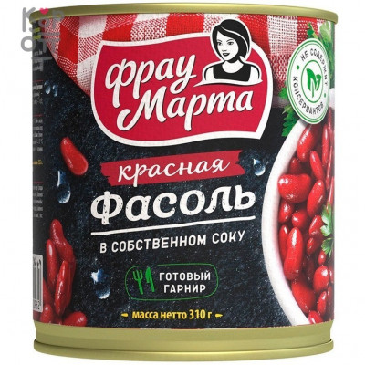 Фасоль красная Фрау Марта в собственном соку, 310 г