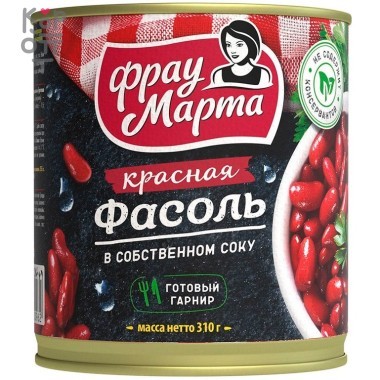 Фасоль красная Фрау Марта в собственном соку, 310гр. &mdash; Корейские товары для всей семьи(КорОпт)