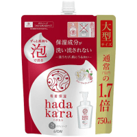 LION Hadakara Body Soap Foam Floral Bouquet Fragrance - Увлажняющая пенка для тела с увеличенным пенообразованием и ароматом цветочного букета