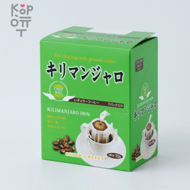 Кофе молотый Seiko Coffee Drip coffee Kilimanjaro blend - Дрип-бэг Килиманджаро 7шт.*10гр. в упаковке — Корейские товары для всей семьи(КорОпт)